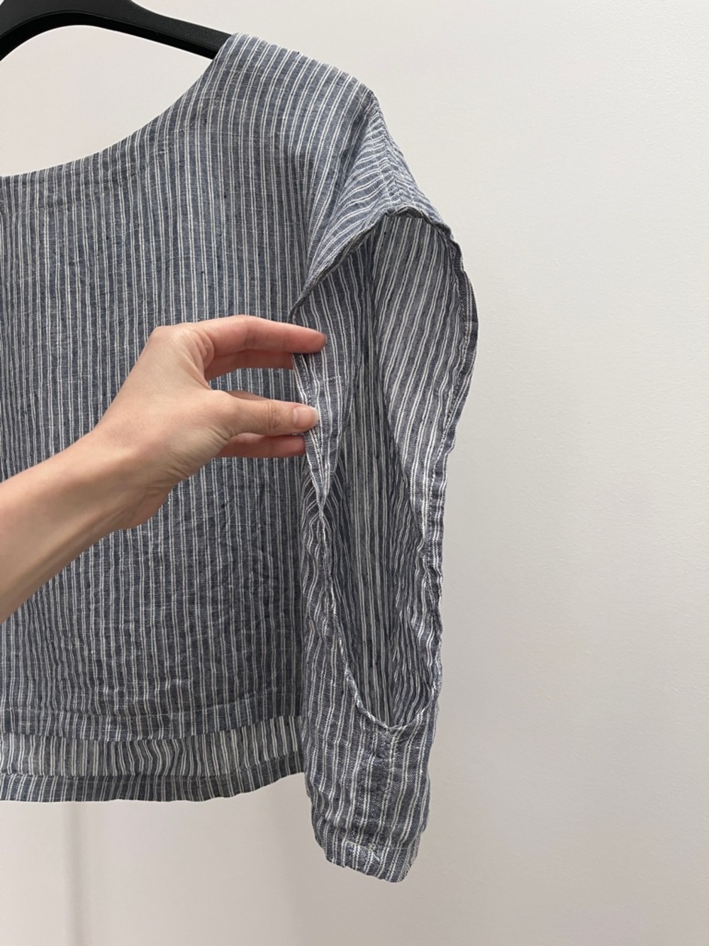 L’atelier du Presbytère pure linen Louise top OS blue white stripe lagenlook - Picture 3 of 7